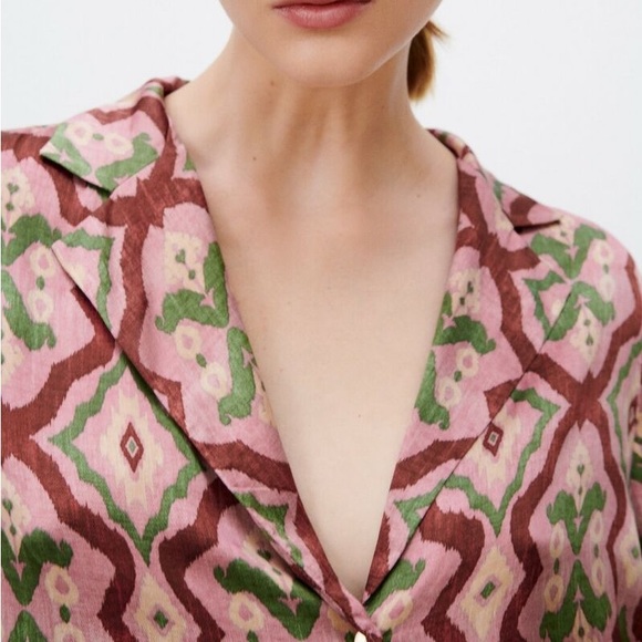 Zara printed flowy shirt - Picture 2 of 4